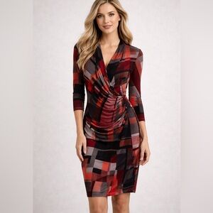 La Chateau Multicolor Geometric Dress